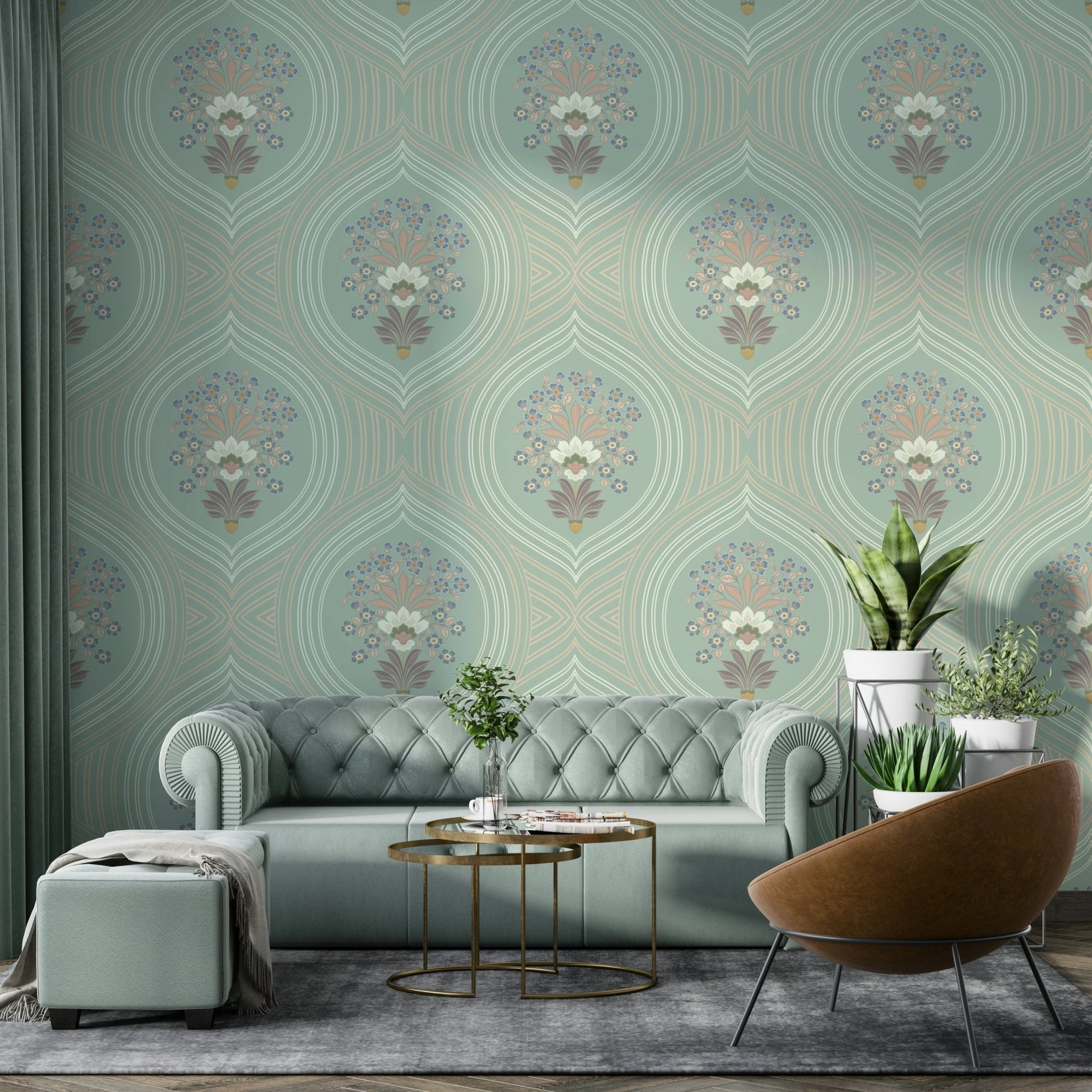 Durable wallpaper for walls with classic design

