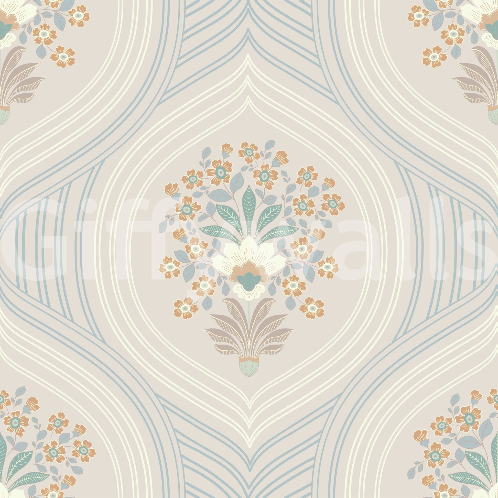 Wallpaper for walls with soft curve design

