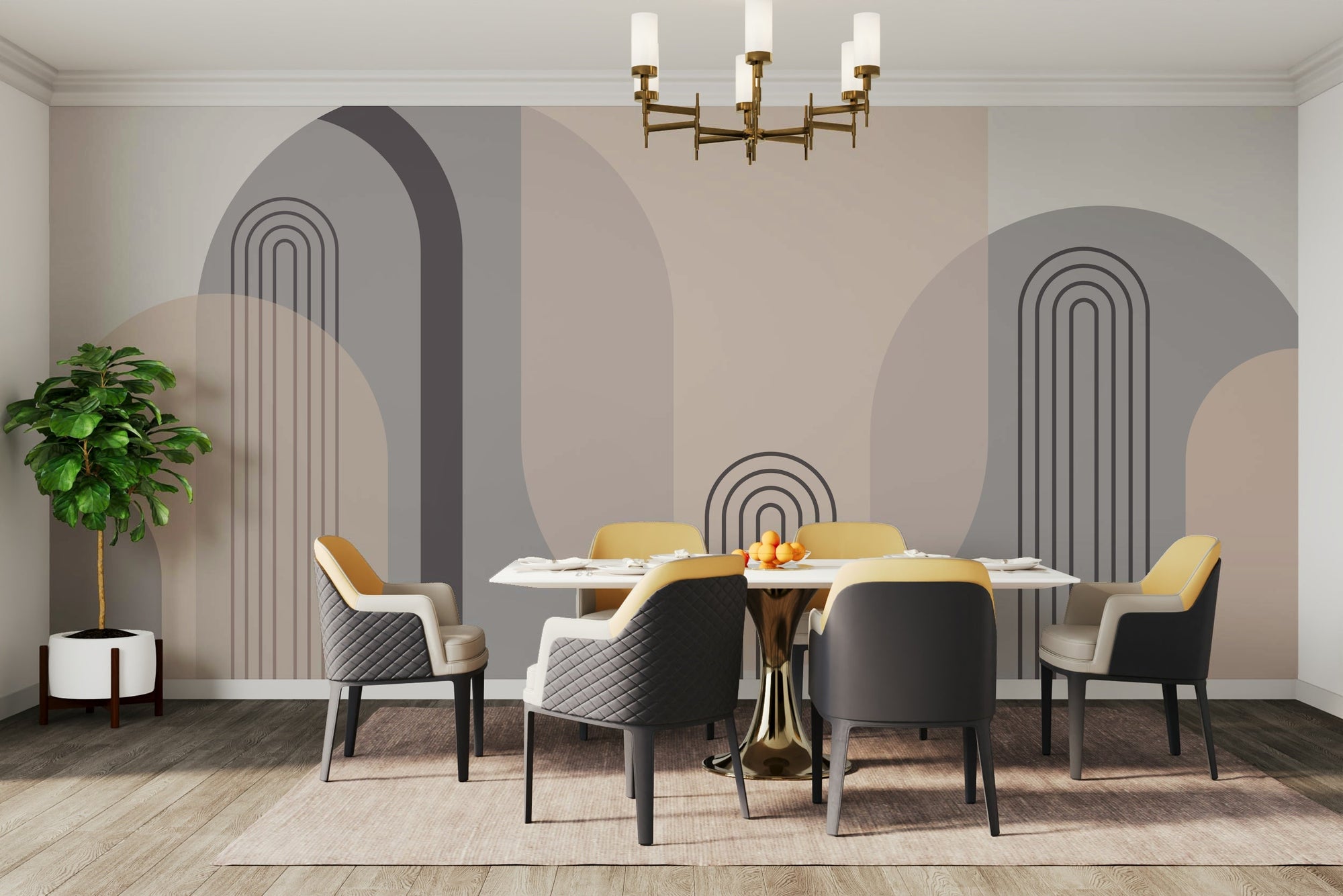 A wall mural with a fluid, abstract pattern. GD3601

