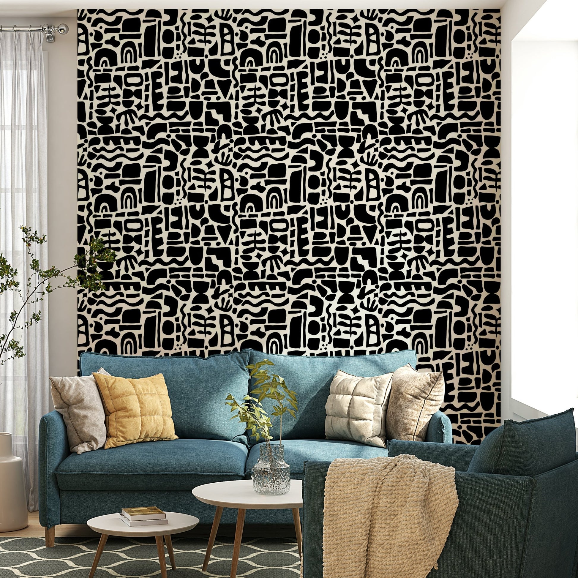 Wall mural with a fresh, stylish look

