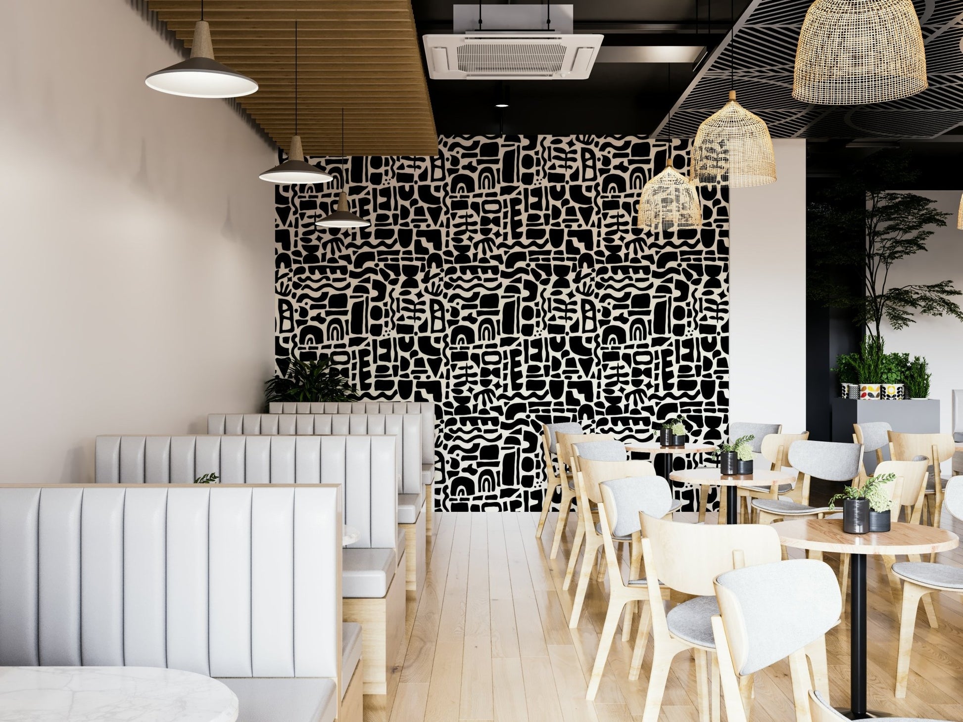 Wallpaper with an artistic, contemporary design

