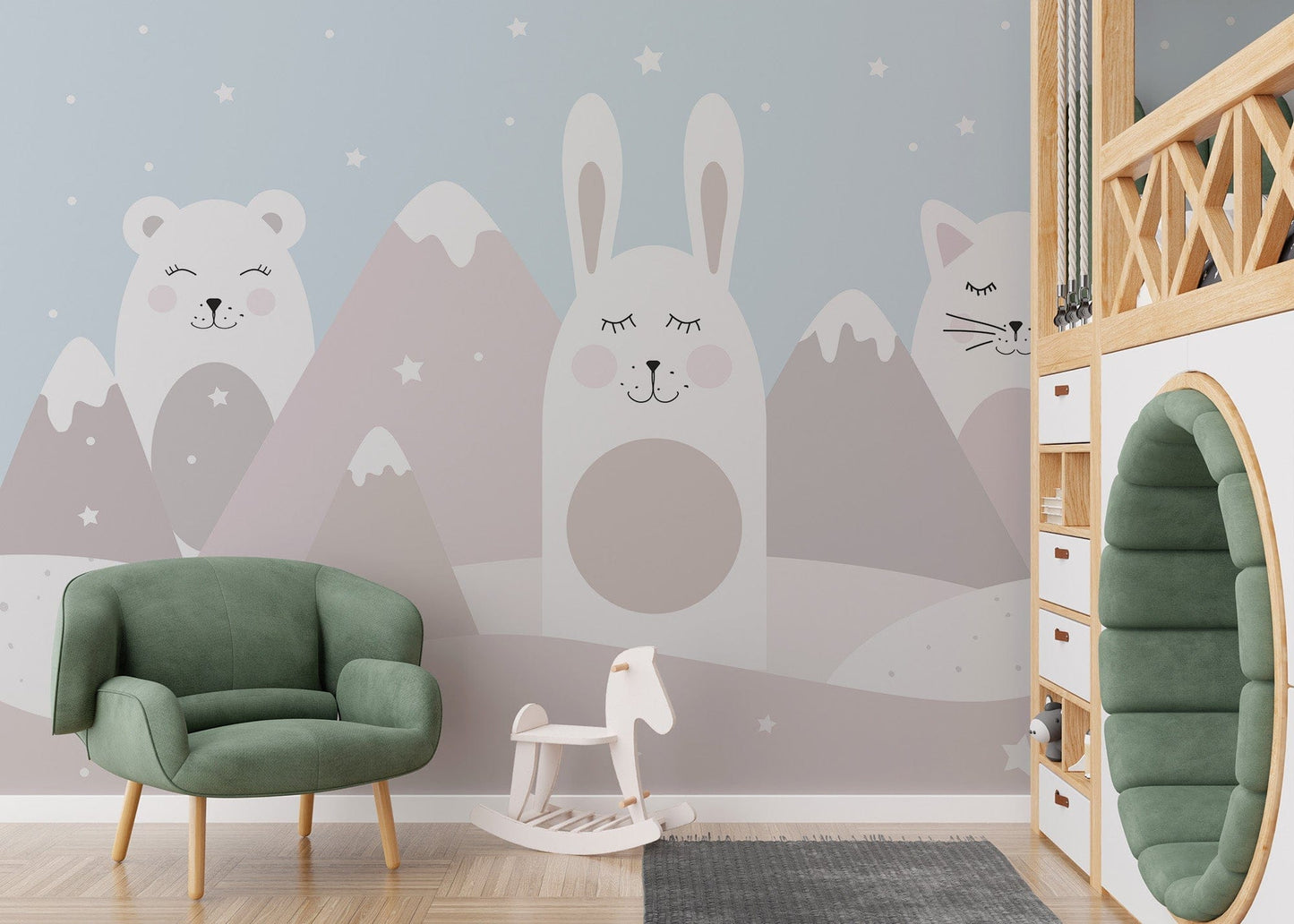 Cute Animals Kids Room Wall Mural - Giffywalls
