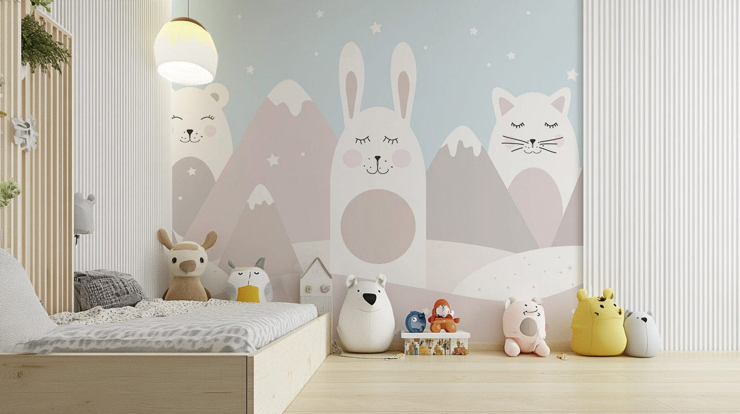 Cute Animals Kids Room Wall Mural - Giffywalls