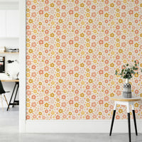 Cute boho daisies wallpaper with soft florals

