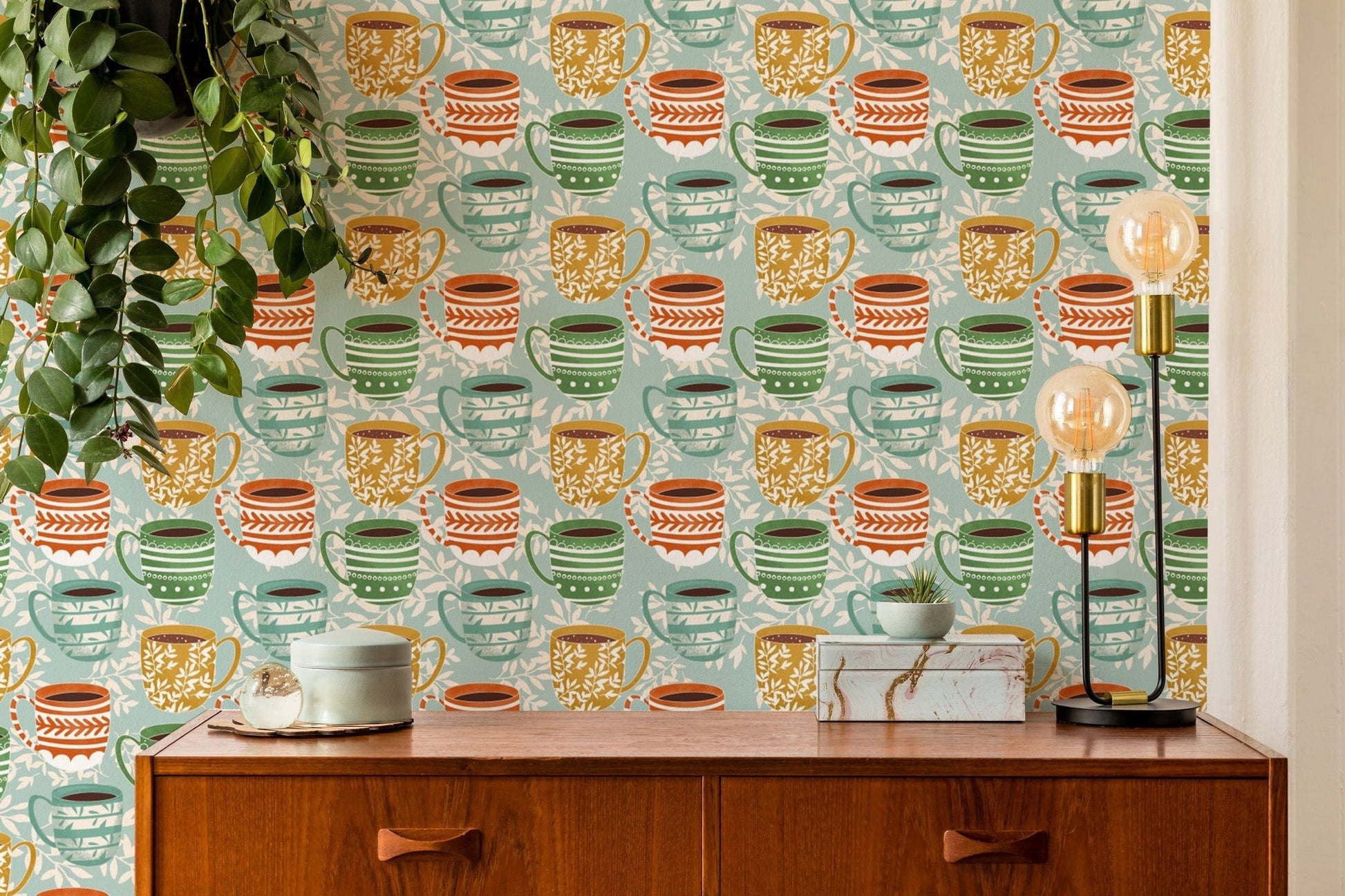 Vintage coffee mug mural for walls, SUSCT72