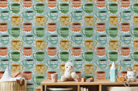 Playful coffee mug wall decor wallpaper, SUSCT72