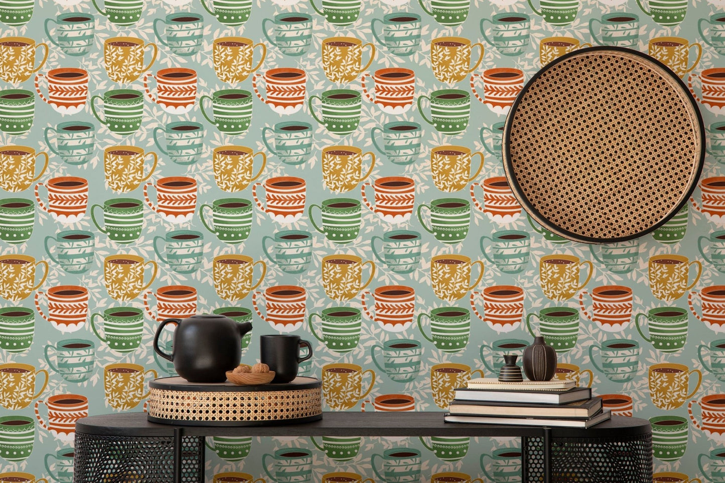 Colorful mug design wallpaper for interiors, SUSCT72