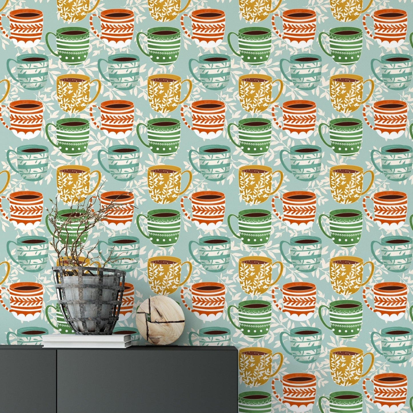 Coffee mugs printed mural for walls, SUSCT72