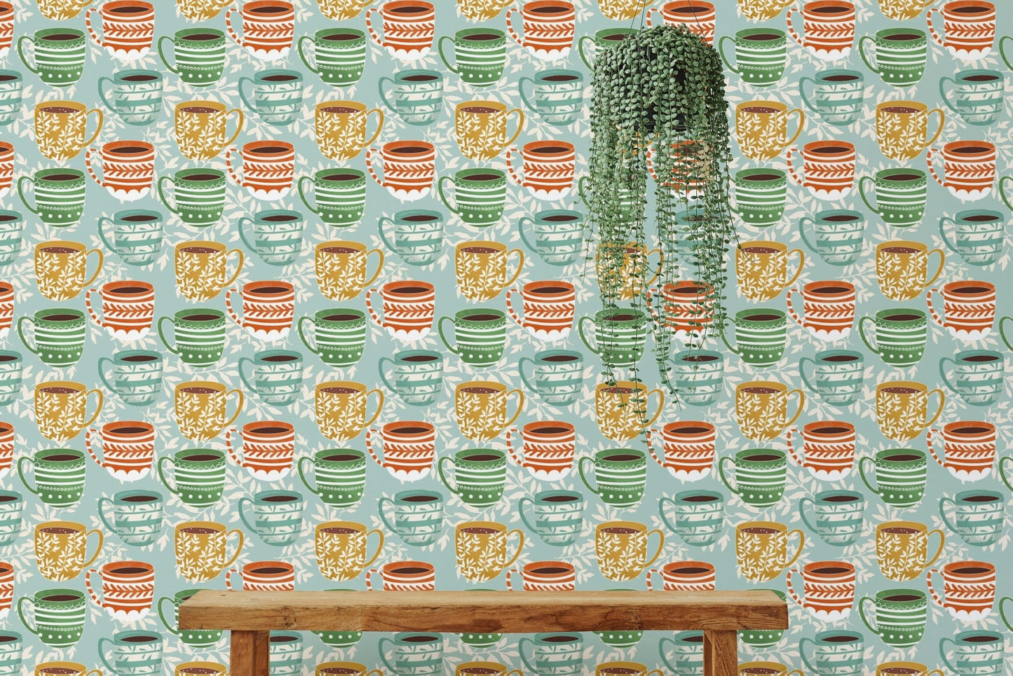 Patterned coffee mugs wallpaper for decoration, SUSCT72