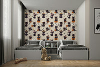 Small, cartoon black Cats & Pumpkins are scattered across the design.
