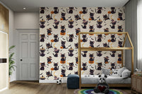 Cheerful wall mural with pumpkins
