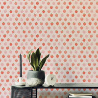 Light pink wall mural with cute strawberries

