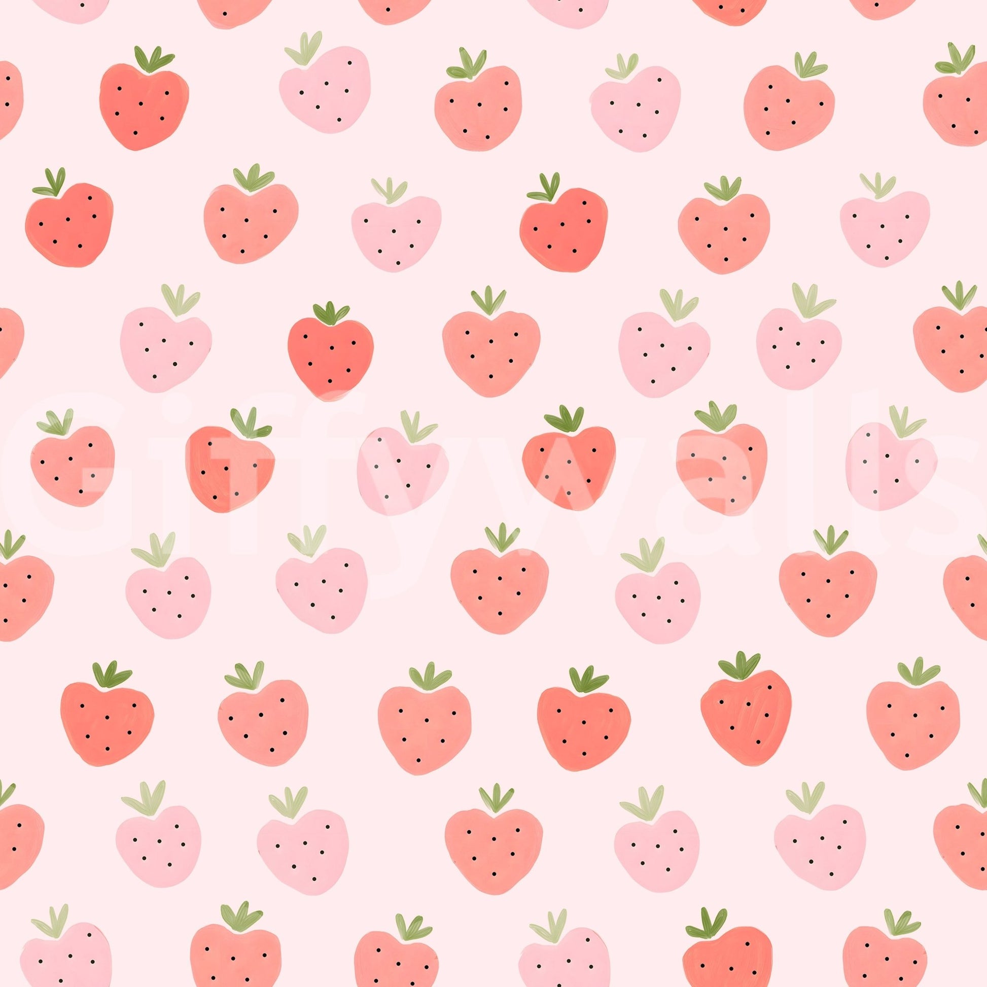 Cheerful fruit design wallpaper with red and pink berries
