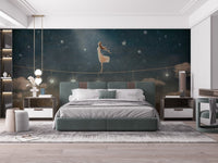 Cute Houses in the Night Wallpaper Mural - Giffywalls A809