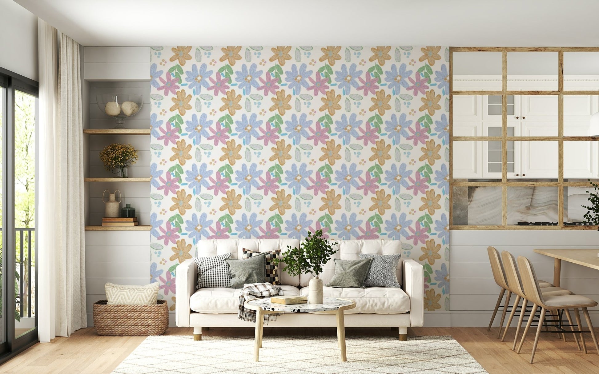 An artistic nature inspired mural for home decor.