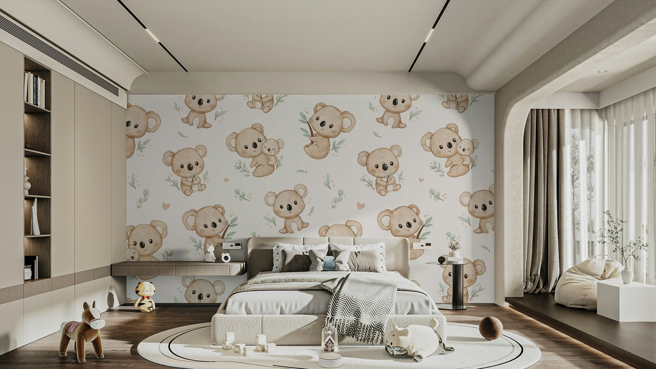 Hand-painted baby koala wall design

