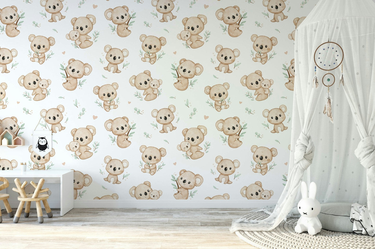 Elegant nursery wallpaper with koala art GD064

