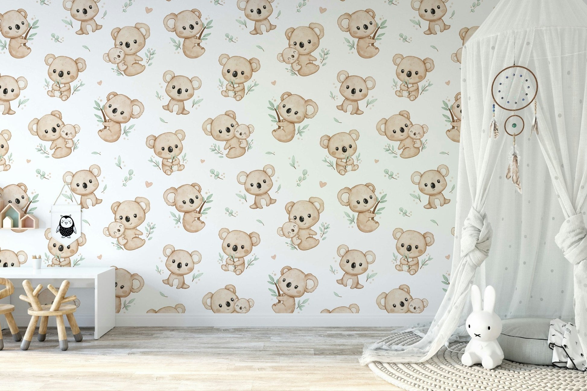 Elegant nursery wallpaper with koala art GD064

