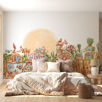Cute Lively Town Kids Wallpaper Mural - Giffywalls A206