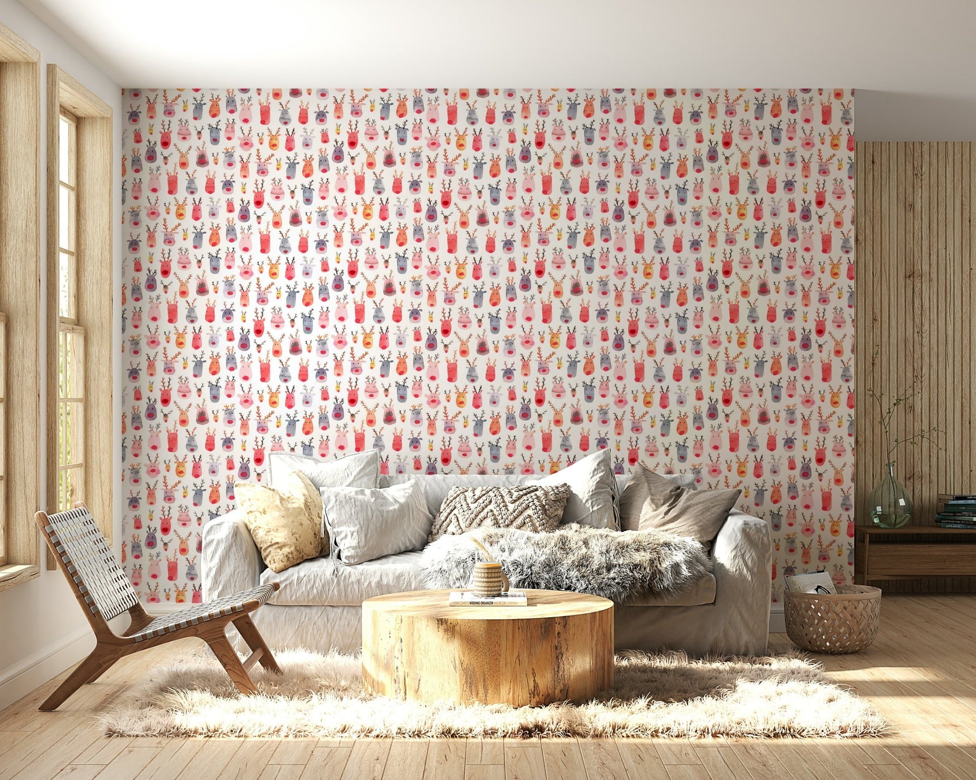 Kids room reindeer wallpaper

