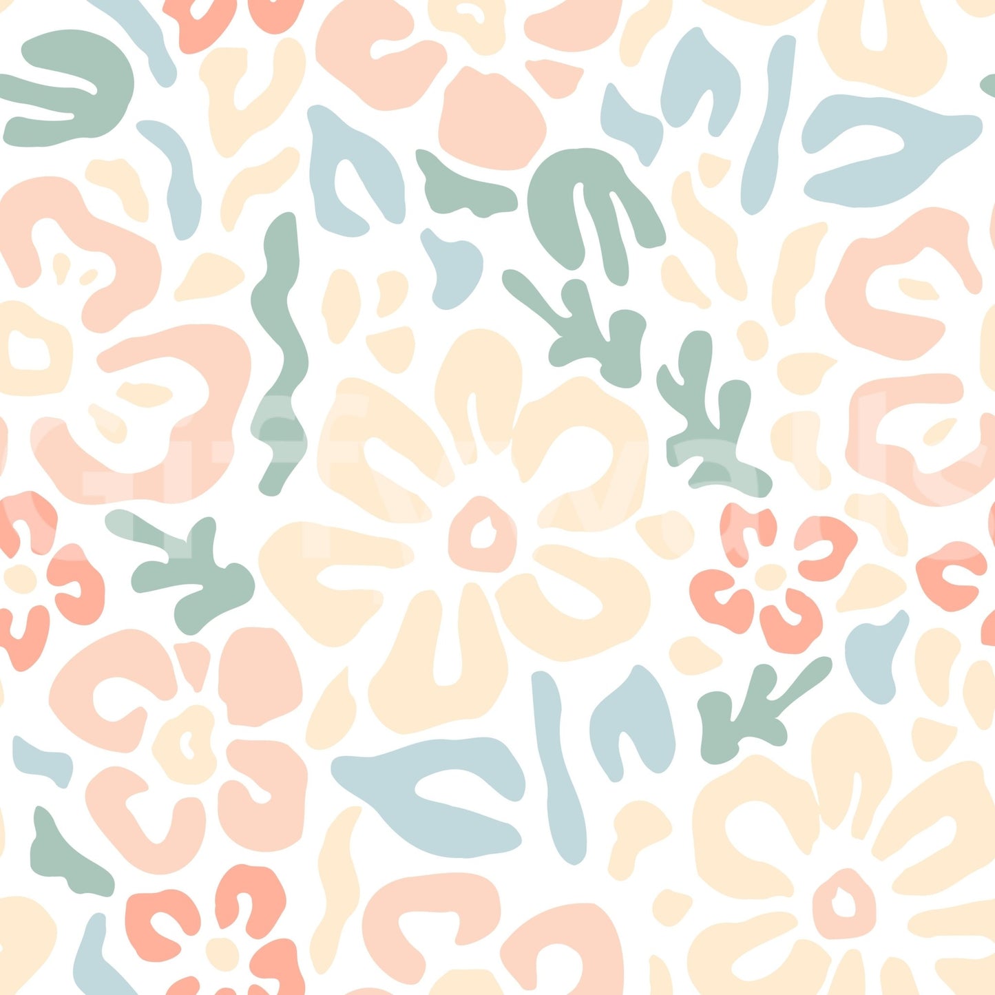 A seamless pattern of flowers on a wall

