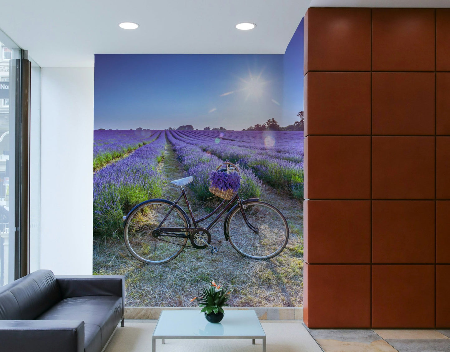 Relaxing lavender field with bike wall art

