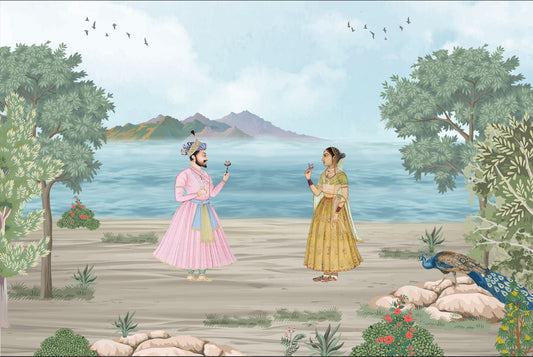 Regal Romance Mughal Wallpaper