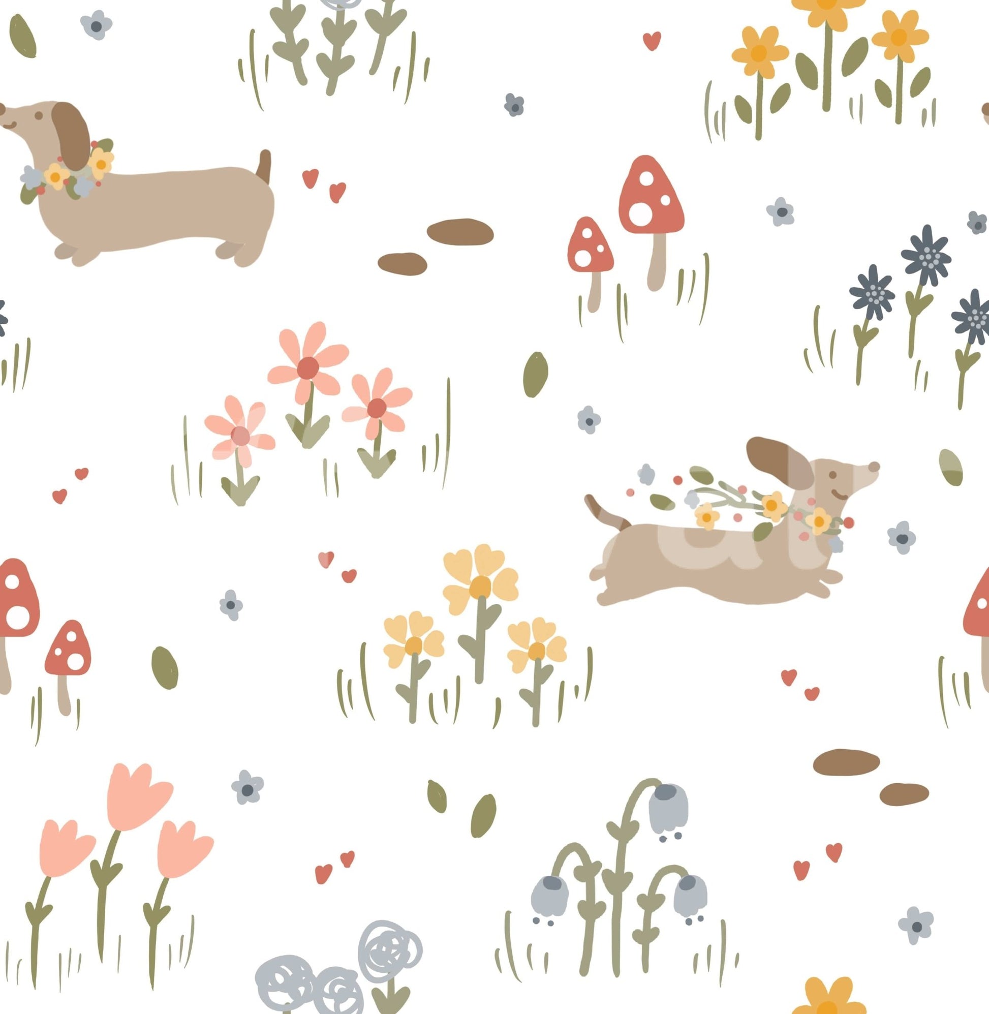 Fun dachshund wallpaper design

