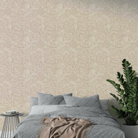 Soft mushroom silhouettes on cream wallpaper

