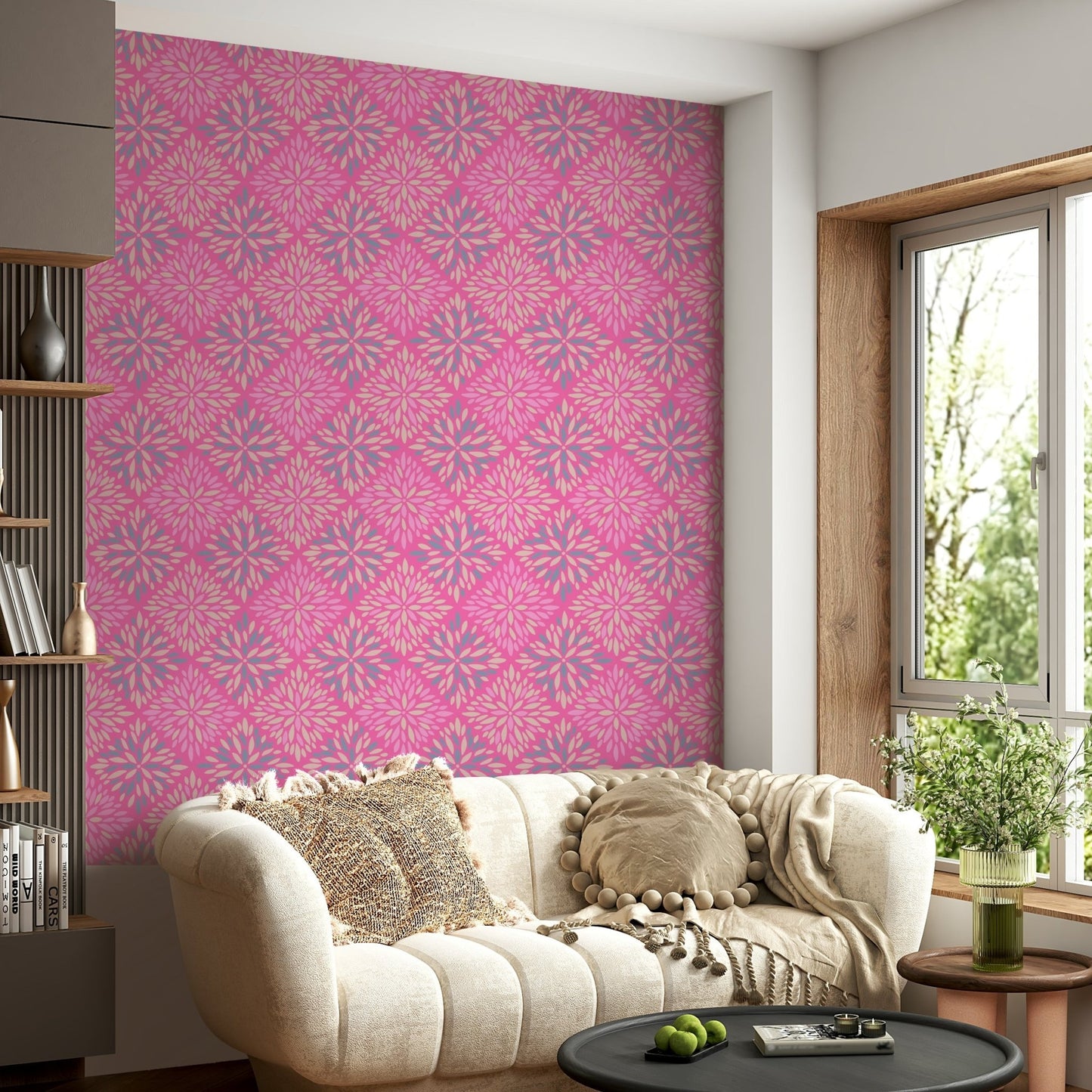 An angled shot of the mural's vibrant color palette., GD4555