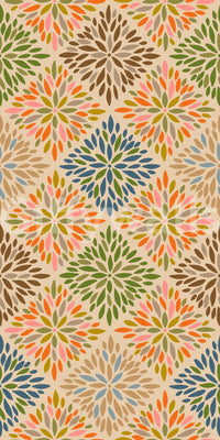 Dahlia Diamonds Bohemian Floral Damask Tiles Warm Earthy Desert Colors Wallpaper⁠ GD3941