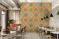Dahlia Damask Tiles Warm Earthy Desert Colors Wallpaper⁠ GD3941