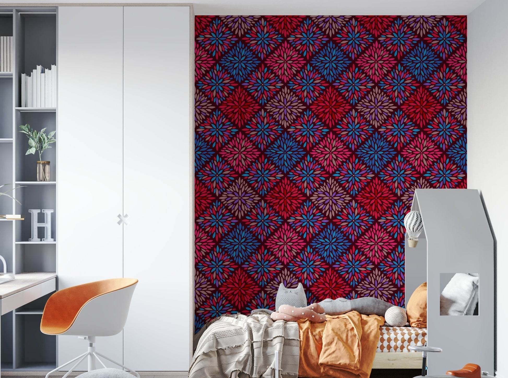 An artistic and elegant floral wall mural., GD4557
