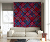 A bohemian tile mural with vibrant colors., GD4557