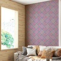 The wallpaper for walls being installed.