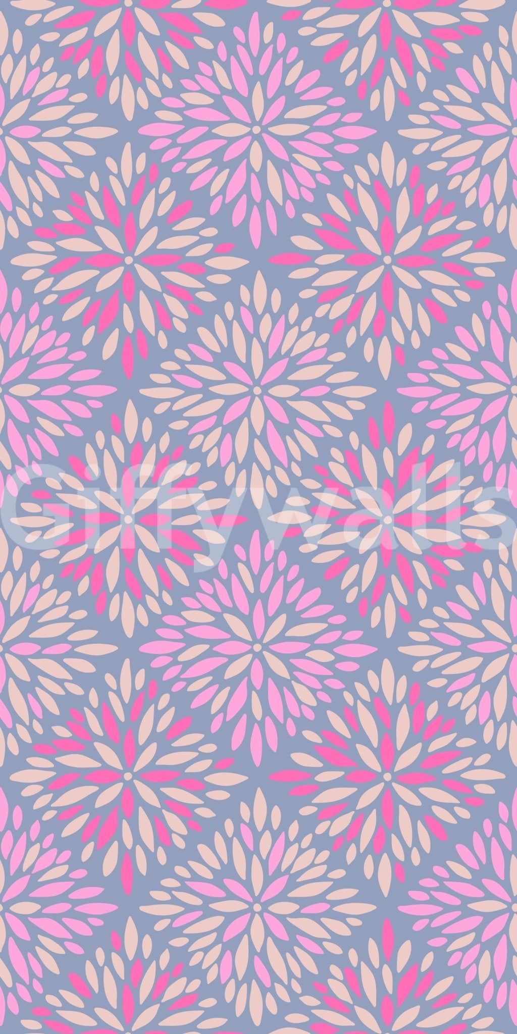 A detail of the bohemian floral pattern in the design.