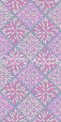 A detail of the bohemian floral pattern in the design.