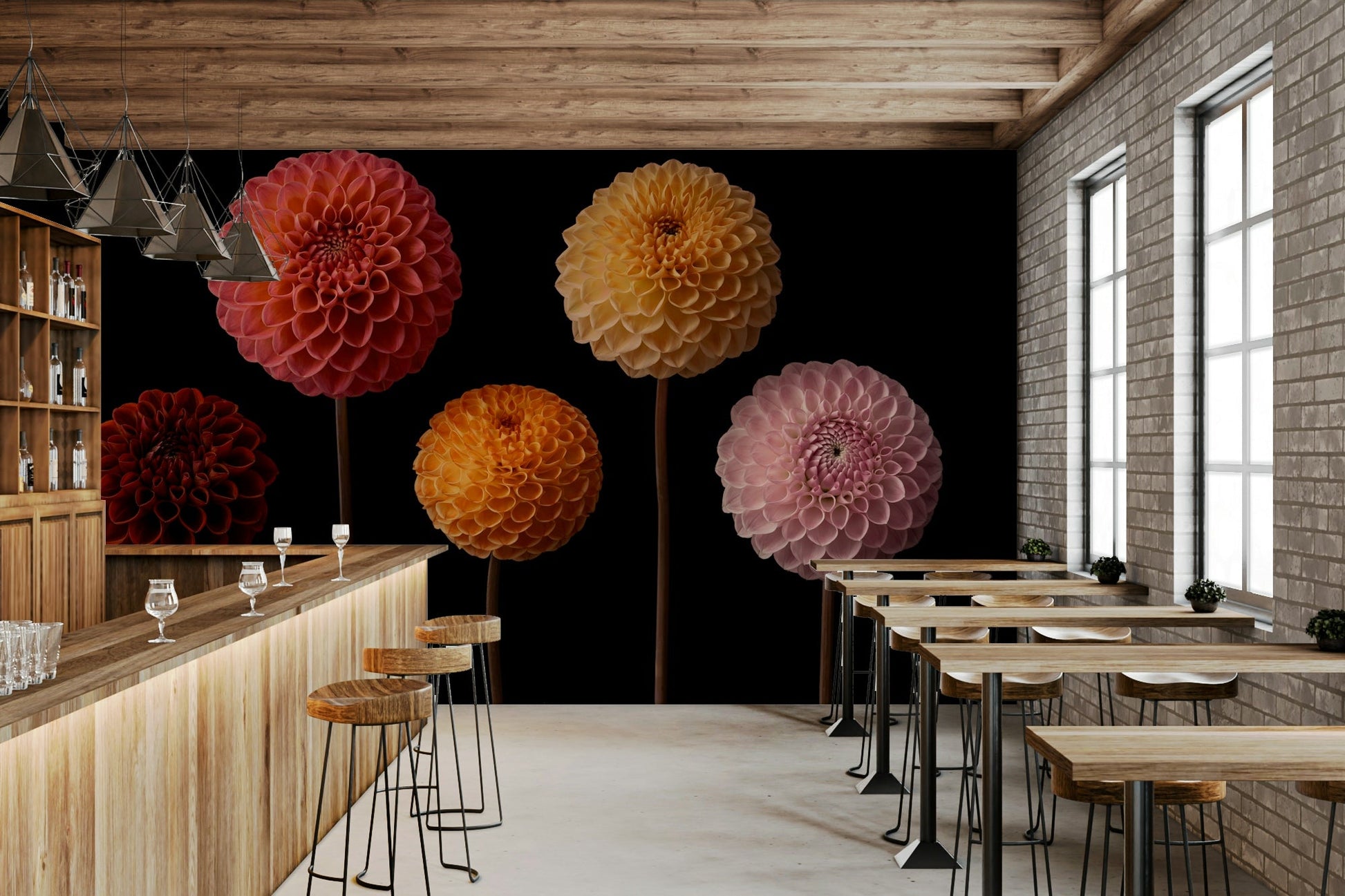 Dahlia Diversity Wall Mural