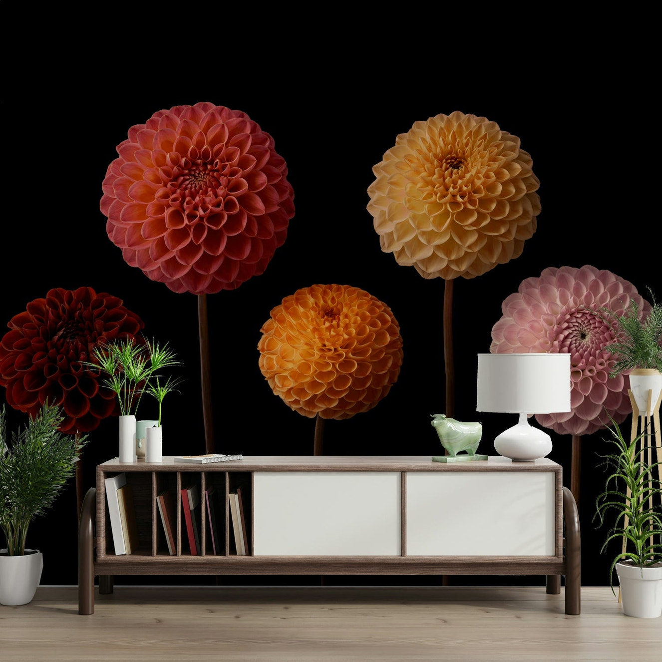 Dahlia Diversity Wall Mural