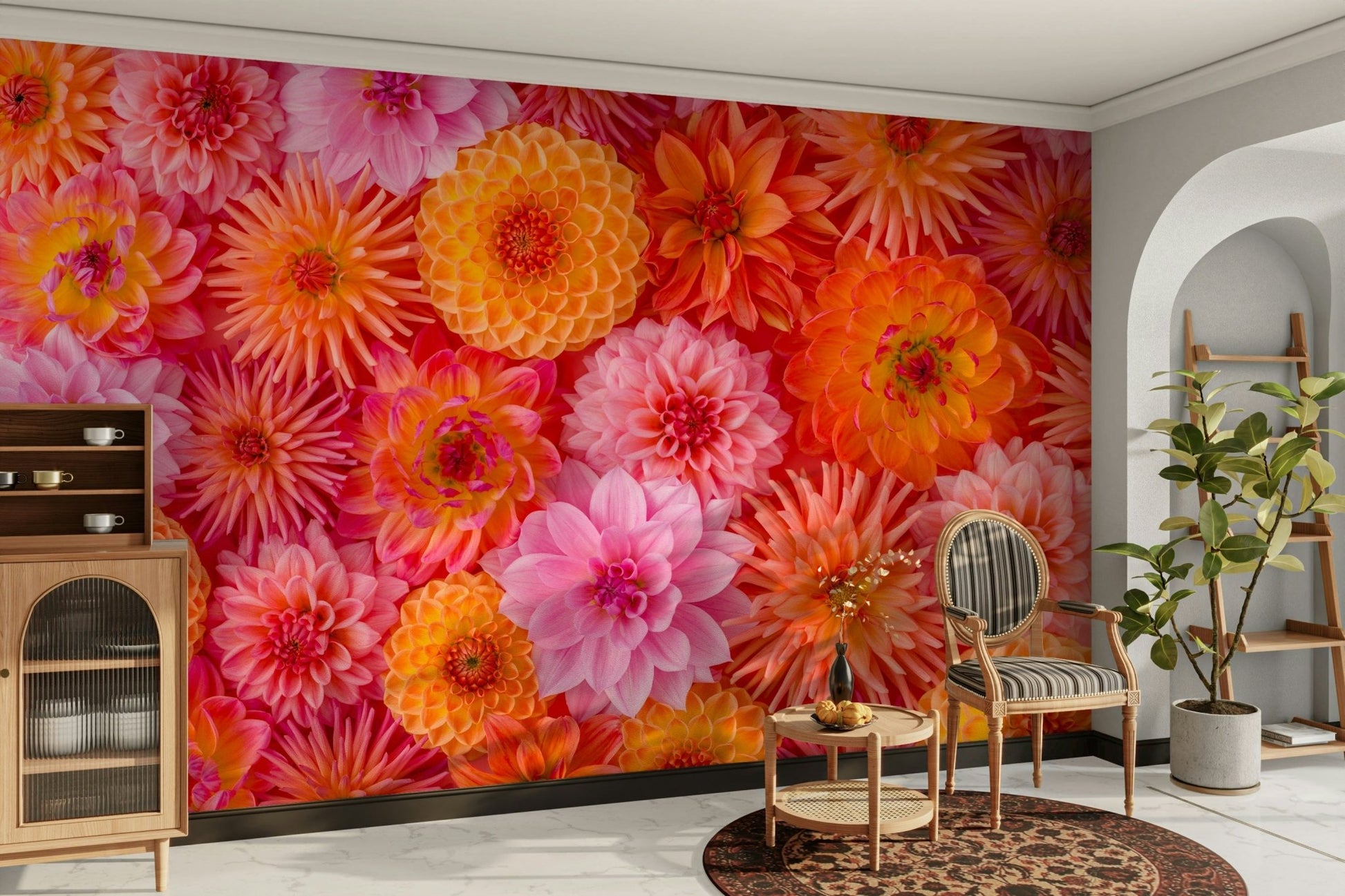 Soft focus dahlia flower wall mural