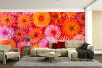 Romantic dahlia wallpaper for bedroom