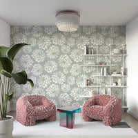 Dahlias floral mural for an accent wall.

