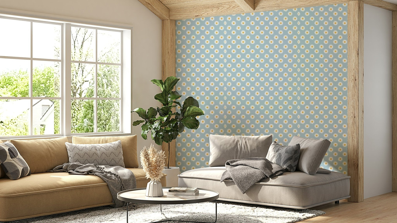 A wallpaper featuring a peaceful, artistic floral pattern.

