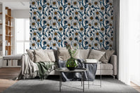 Living room gain crisp detail from Daisies on White wallpaper.GD9578