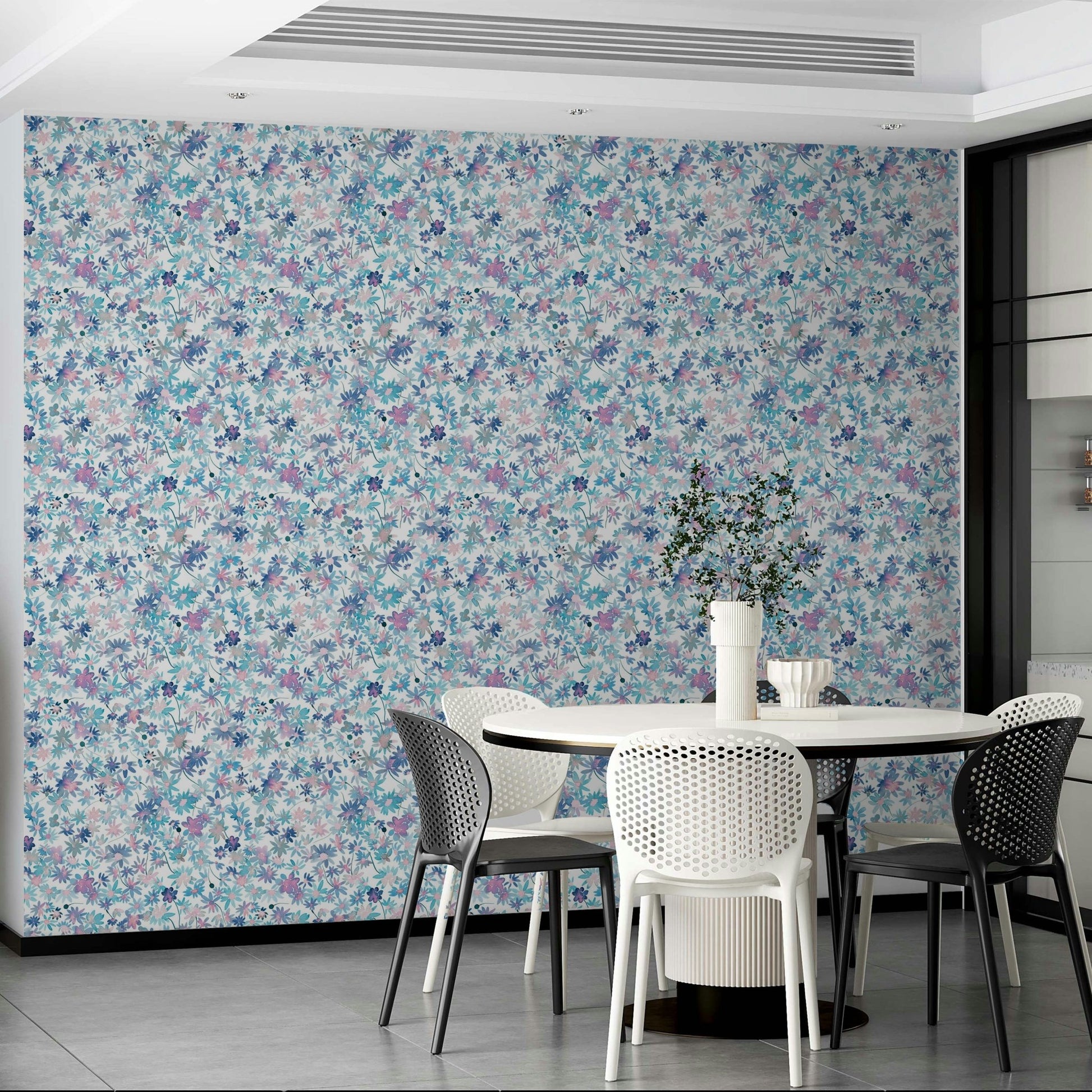 Pink and blue daisy design

