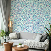Pastel floral wallpaper print

