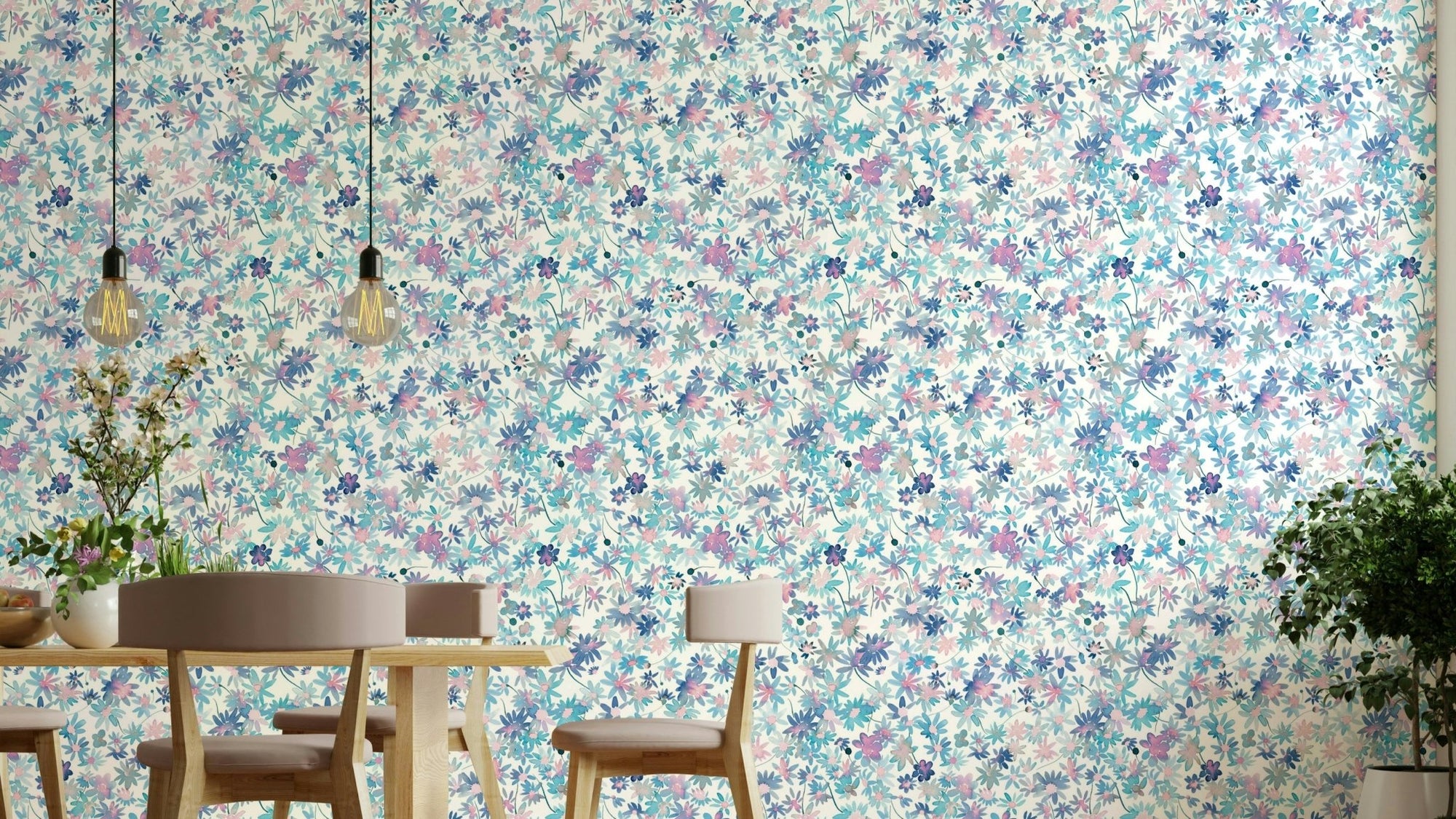 Gentle floral wall design GD839

