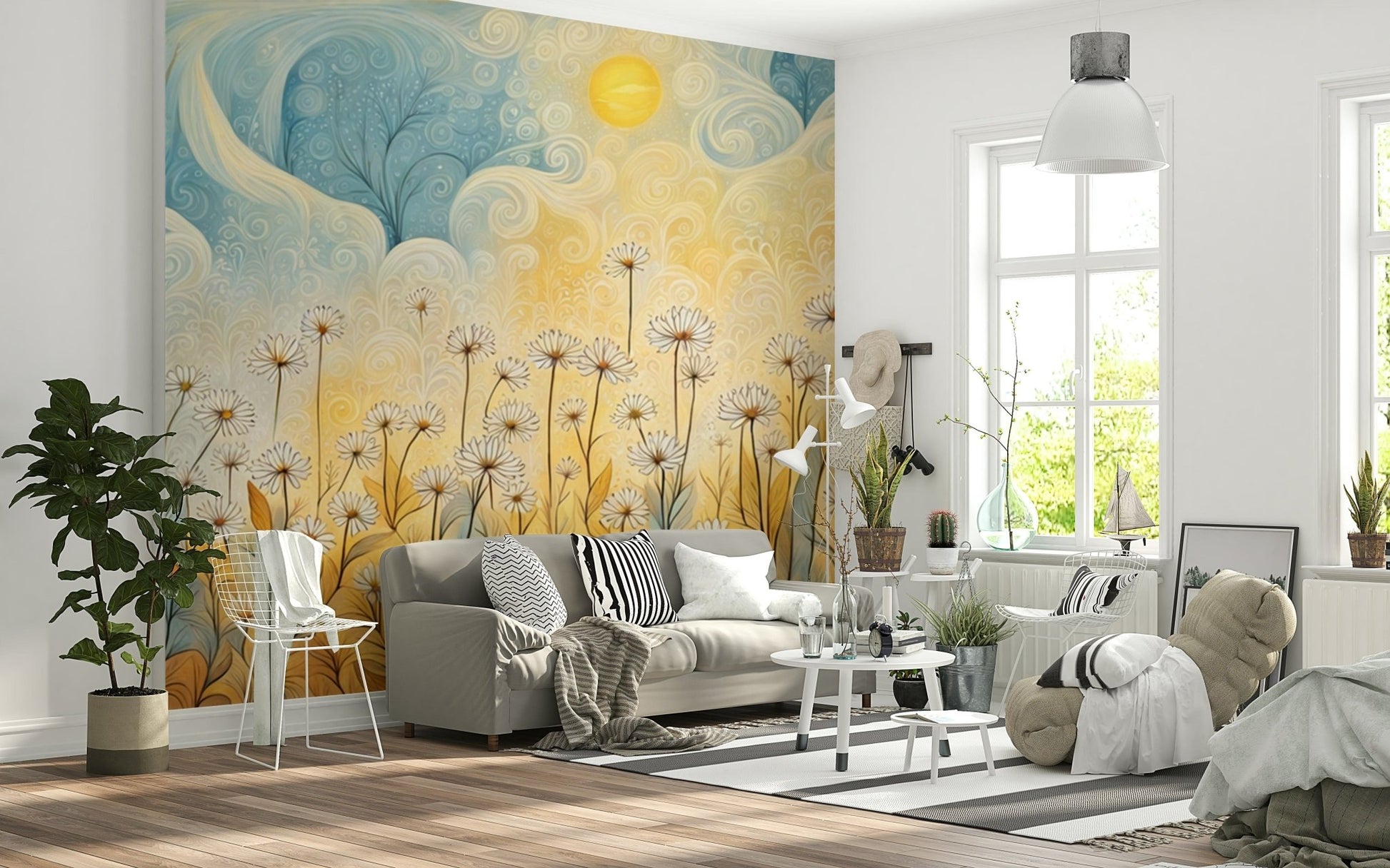 Daisy Daydreams Wall Mural for a serene guest room wallpaper mural