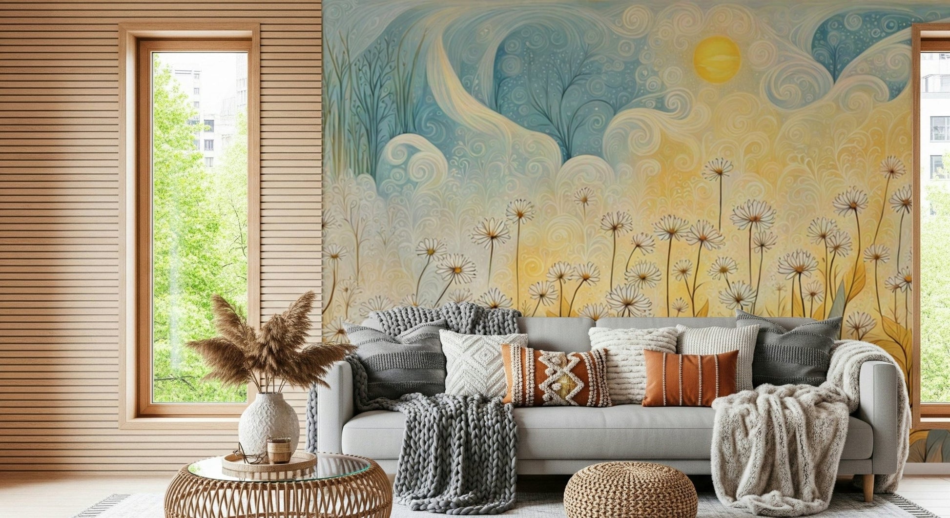 Daisy Daydreams Wall Mural for a clean kitchen wall wallpaper mural