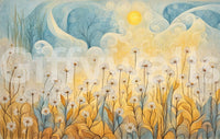 Large scale daisy pattern for a nursery wallpaper mural